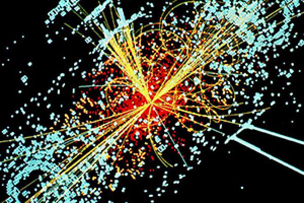 Simulation image of Higgs boson generation
