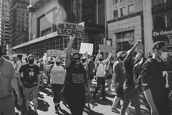 Black Lives Matter protesters march down Broad Street in downtown Columbus. Photo credit Joshua Edmonds.