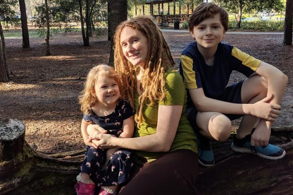 Ness Mayker with her two children: 13-year-old Draylen and 21/2-year-old Amelia.