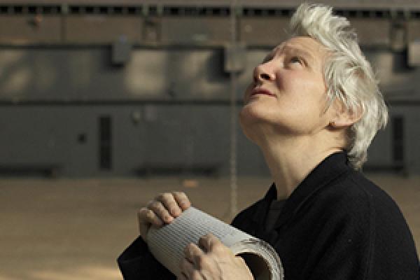 Artist Ann Hamilton working on the installation of the event of a thread (2012-13) at the Park Avenue Armory  in New York. Photo Credit: Thibault Jeanson