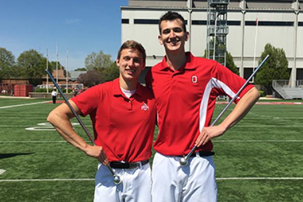 Drum majors John LaVange and Konner Barr Drum majors John LaVange and Konner Barr