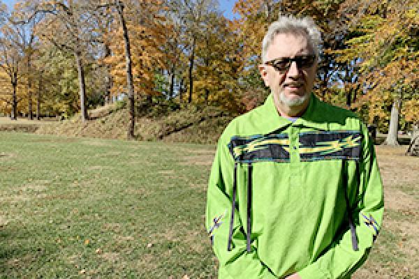John Low at the Great Circle Earthworks