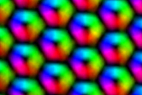 Transmission electron microscope (TEM) image of a crystalline array of skyrmions image of skyrmions captured by TEM