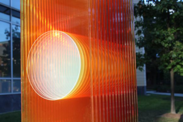 A new cosmic art installation on campus represents our solar system and bridges the arts and sciences in an astronomical way, thanks to a generous donation by Arts and Sciences alumni M. Andrew (Andy) '64 '67 and Sandra (Sandy) L. Ross '70.